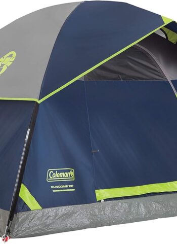 Coleman Sundome Camping Tent with Rainfly, 2/3/4/6 Person Tent Sets Up in 10 Mins, Weatherproof Shelter for Camping, Festivals, Backyard, Sleepovers, & More