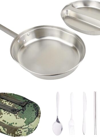 MASTIFF GEARS USGI Military-Grade Mess Kit - 20% Larger 304 Stainless Steel | FDA Compliant w/Utensils & Pouch for Camping, Backpacking, Emergency Prep
