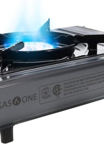 Gas One Portable Butane Camping Stove with Case: Automatic Ignition, Precise Heat Control - Camping & Tailgating and Outdoor Cooking